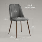 HOMCOM Dining Chairs in Velvet Accent - Dark Grey - Set of 4-Adjustable foot pads keep chairs stable and balanced on uneven floors