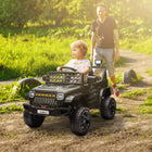 Qaba 12V Kids Ride on Truck Car with Remote Control, Openable Doors - Black-Slow start and spring suspension ensure smooth rides on varied surfaces 