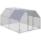 PawHut - Poulailler en métal pour 10-12 poules, enclos à poules avec toit-Le toit ombragé garde les animaux au frais, au sec, confortables et protégés de la pluie et des rayons UV 