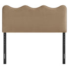 Modway Athena Stain-Resistant Performance Velvet Full Size Headboard - Taupe-Seven Adjustable Mounting Positions