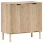 HOMCOM 30.7" L Sideboard Storage Cabinet with Doors & Adjustable Shelf - Oak-Two-layer cabinet with a three-level adjustable shelf maximizes storage flexibility