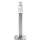Purell Messenger ES8 Silver Panel Floor Stand with Dispenser - Silver-Includes Purell ES8 Hand Sanitizer Dispenser
