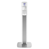 Purell Messenger ES8 Silver Panel Floor Stand with Dispenser - Silver-Includes Purell ES8 Hand Sanitizer Dispenser