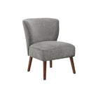 Monarch Specialties - Chaise d'Appoint Moderne du Milieu du Siècle Rembourré 33"H Avec des Pieds en Noyer Massif - Tissu Gris Clair -Inspiré du style moderne du milieu du siècle, ce fauteuil d'appoint aux lignes épurées est revêtu d'un élégant tissu gris clair au toucher doux, s'intégrant parfaitement aux salons ou chambres au décor moderne et tendance.