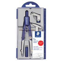 Staedtler – Coffret compas en métal-Peut être utilisé avec la branche avec élément mine fournie ou avec marqueurs, stylos, crayons de couleur à l'aide de l'adaptateur