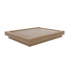 Nexera - Lit Plateforme Queen Marconi en chêne brun-Pas de sommier nécessaire : Compatible avec votre matelas préféré (vendu séparément), il inclut des supports centraux fiables
