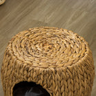 PawHut - panier pour chat en osier avec coussin lavable, animal surélevé - marron clair-Sa construction légère permet de le déplacer facilement aux endroits préférés de votre chat 