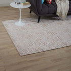 Modway - Javiera Marocain contemporain Tapis de comédie 8 pi l x 10 pi L - Ivory et Cameo Rose-Protéger les planchers de la circulation ou des meubles
