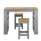 Modway Galley 3-Piece Kitchen Island and Stool Set - Oak Grey-8