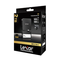 Lexar Professional Go Portable SSD with Hub - 2 TB - Black-Ultra-compact so you can always keep it with you for spontaneous creativity anytime, anywhere