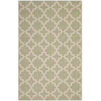 Modway Cerelia Moroccan Trellis Indoor/Outdoor Area Rug - 8 ft W x 10 ft L - Beige/Light Green-Moroccan Trellis Area Rug