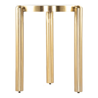 Zuo Noan Side Table - White/Gold-Marble round shape tabletop