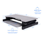 Rocelco 32" Sit-To-Stand Adjustable Height Desk Riser with Easy-Lift Handles - Grey-Available in Black, White, or Grey (Colour choice not available)