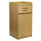 Flash Furniture â€“ Poubelle en bois pour déchets et plateaux avec couvercle, 36 gal, chêne-Poubelle de grande capacité pour les zones à fort trafic