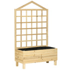 Outsunny Raised Garden Bed for Outdoor Plants-Trellis supports climbing plants
