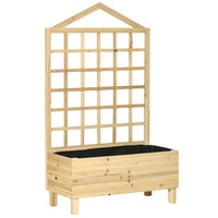 Outsunny Raised Garden Bed for Outdoor Plants-Trellis supports climbing plants
