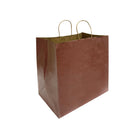 Reliabag Paper Bags - Twist Handles - 14" W x 10" D x 15.75" H - Chocolate - 150 Pack-Made by the premium chocolate kraft paper with the re-enforced flat bottom