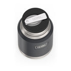 Thermos ICON Food Jar with Spoon - 470 mL - Granite-Full-size stainless-steel Stow-Away spoon fits securely in stopper for added convenience