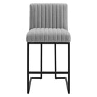 Modway Indulge Channel Tufted Fabric Counter Stools - Light Gray - Set of 2-8