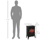 HOMCOM Freestanding Electric Fireplace Heater with LED Flame - Black-As a heater with the flame effect, or a lighted flame decoration, because the flame effect can be used independently  