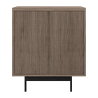 Hudson&Canal Whitman 28"W Accent Cabinet - Antiqued Grey Oak-Features two textured PVC swing-out doors, adjustable center shelf, and a cable management cut-out