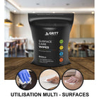 Gritt Commercial - Lingettes nettoyantes multi-usages pour surfaces - Parfum frais - 20,3 x 15,2 cm - 800 lingettes-Dimensions du rouleau : 7,8 po de hauteur x 7 po de diamètre