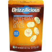 Drizzilicious Mini Rice Cakes - Birthday Cake - 113g-Rice Crisps Reinvented - A lighter take on chocolate cookies that's sweet, delightfully crunchy, and totally satisfying but won't ruin your diet

