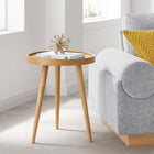 Modway Chiro Round Wood Side Table - Natural-Splayed and Tapered Legs