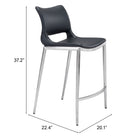 Zuo Ace Counter Stool - Black/Silver - Set of 2-7