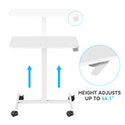ShoppingAll Pneumatic Height Adjustable Mobile Sit-Stand Desk Laptop Computer Cart - White-6