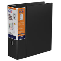 Davis Group QuickFit Deluxe File Binder - 4"- 3-Ring - D-Ring - Letter Size - Black-Commercial Grade Binder, Black,  holds 650 sheets of paper, for 8.5"x11" size paper