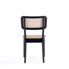 Manhattan Comfort Giverny 18.11" Industry Chic Dining Chair - Black and Natural Cane - Set of 4-Delivered to you Fully Assembled! No Assembly Required