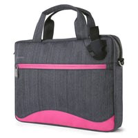 Vangoddy - Sac messager 2 en 1 Wave pour ordinateur portable 13 pouces - Gris/Rose-Design 2 en 1. Se transforme facilement en sac messenger ou en mallette selon vos besoins