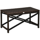 Outsunny - Table d’appoint en osier pour patio avec panneau en plastique sous le plateau entièrement tressé, brun mélangé-Le design classique est un excellent ajout à votre terrasse, jardin et piscine  