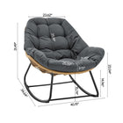 Manhattan Comfort Benson Modern 3-Piece Patio Rocking Chair Set - Grey-Made of High Quality Water Proof Fabric with a UV Resistant Coating