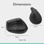 Logitech Lift Vertical Ergonomic Mouse - Graphite-10