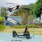 Qaba Foldable Kids Kick Scooter with 4 Adjustable Heights - Black-Double shock absorption for a smooth ride 