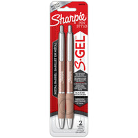Sharpie – Stylo à pointe moyenne en métal S-Gel – 0,7 mm – encre noire – Champagne – paquet de 2-Stylo à bille rétractable à encre gel