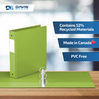 Davis Group Premium Economy Binder - Round Ring - 1.5" - Lime Green - 6 Pack-Ideal for Conferences, Reference, Colleges & Universities