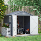 Outsunny Plastic Garden Storage Shed with Air Vents - 8' x 6' - Dark Grey-Polypropylene plastic and aluminum for long service life 