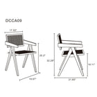 Manhattan Comfort Hamlet 19.67" Industry Chic Dining Arm Chair - Black and Natural Cane-Frame Made of American Solid Ash Wood Featuring Natural Grain Textures