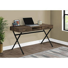 Monarch Specialties 7447 48" Computer Desk - Brown Reclaimed Wood/Black Metal-Thick panel rustic wood look table top adds an industrial touch your home office space in a small home, apartment or condo