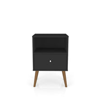 Manhattan Comfort Liberty 1.0 Nightstand, Black (203AMC8)-Modern Nightstand for Bedroom or Living Room use.
