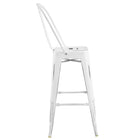 Modway Promenade Metal Bar Side Stool - White-Non-Marking Foot Caps