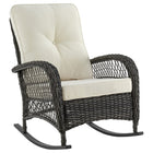 Manhattan Comfort Fruttuo 29.52" Traditional Patio Rocking Chair - Mixed Grey Weave/Cream-Traditional Outdoor Patio Rocking Chair