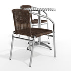 Flash Furniture – Table ronde de 23,5 po en aluminium avec 2 sièges en rotin, intérieur/extérieur (TLH24RD020CHR2)-Garantie de 2 ans sur les pièces seulement