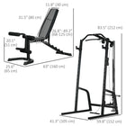 Soozier - Appareil De Gym À Domicile - Machine Smith 3 En 1 Avec Banc Réglable-Livré avec des adaptateurs, le rendant compatible avec des disques de poids ayant des ouvertures de 1 po et 2 po  