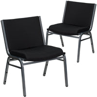 Flash Furniture HERCULES Series Big & Tall Fabric Stack Chair - Black - 2 Pack-Set of 2 Multipurpose Stack Chairs