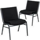 Flash Furniture – Chaise empilable Hercules grande et très large en tissu, noir, capacité de 1000 lb, 2/pqt-Ensemble de 2 chaises empilables polyvalentes