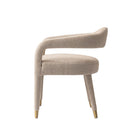 Manhattan Comfort Aspen 23.2" Mid-Century Modern Tweed Upholstered Dining Armchair - Gold Dust-Made to Last. Commercial Grade Product